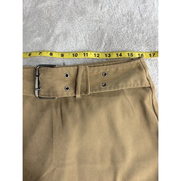 Tracy Evans Vintage Tan Maxi Cargo Skirt Double Side Slits Wide Belt Size 11 Y2k - Picture 5 of 10